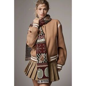 nwt anthropologie mariel scarf icon edition in football fairisle